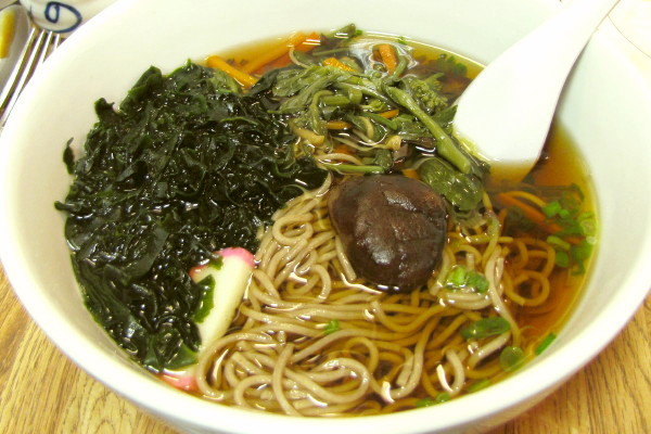 photo of soba noodles with Japanese vegetables from Ittyo, Cambridge, MA