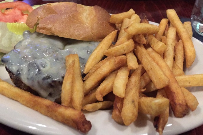photo of a burger from John Brewer's Tavern, Malden, MA