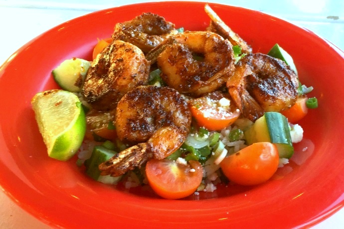 photo of a shrimp plate from KO Pies at the Shipyard, East Boston, MA