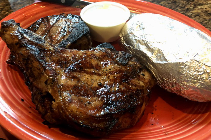 photo of pork chops from Kelley Square Pub, East Boston, MA