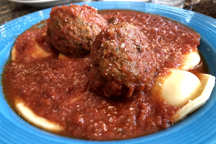 photo of ravioli with meatballs from Kelley Square Pub, East Boston, MA