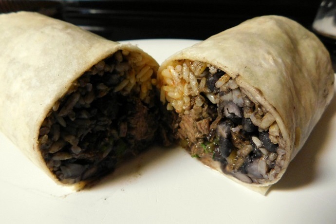 photo of steak burrito from La Victoria Taqueria, Arlington, MA