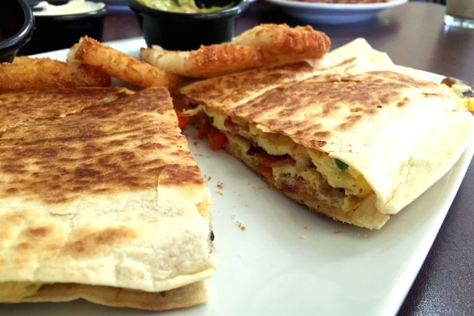 photo of a breakfast quesadilla from Leggos, Holbrook, MA