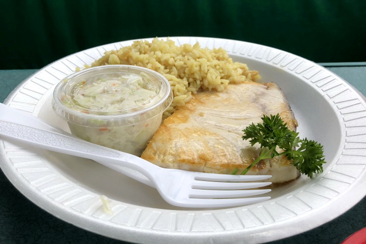 photo of broiled swordfish from the Lobster Hut, Plymouth, MA