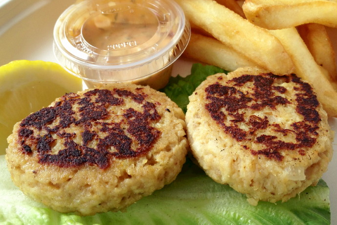 photo of crabcakes from The Lobster Pool, Rockport, MA