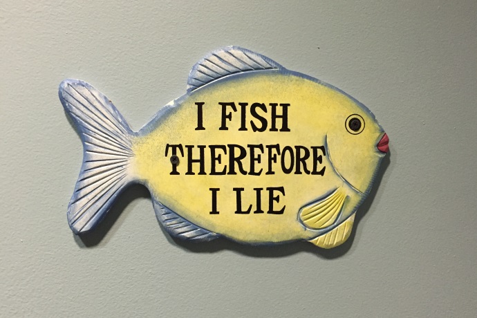 photo of a fish sign at McKenna's Cafe in Dorchester, MA
