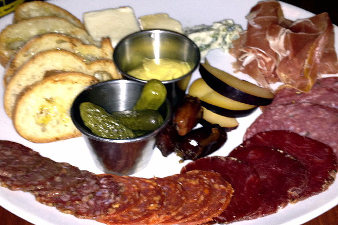 photo of cheese and charcuterie plate from Lucky's Lounge, Boston, MA