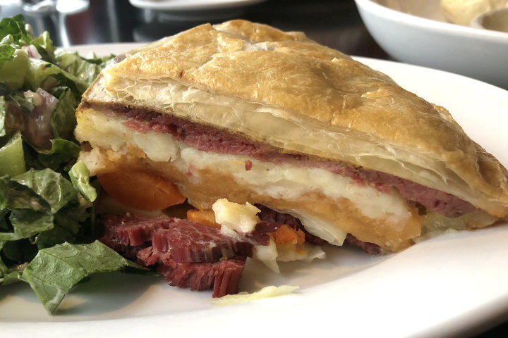 photo of boiled dinner pie from the Mad Hatter Cafe, Weymouth, MA