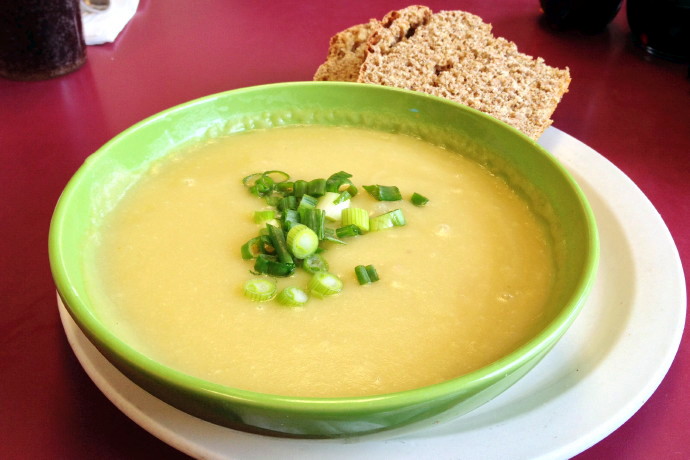 photo of potato leek soup from the Mad Hatter Cafe, Weymouth, MA