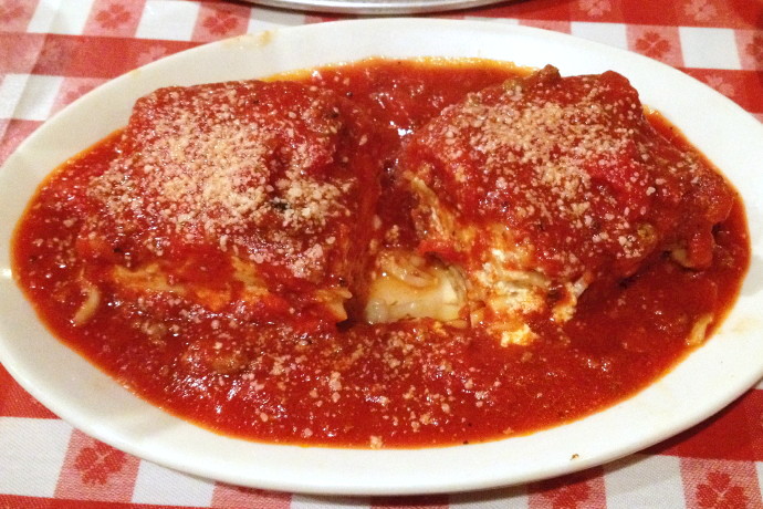 photo of lasagna from Mario's Italian Restaurant, Lexington, MA