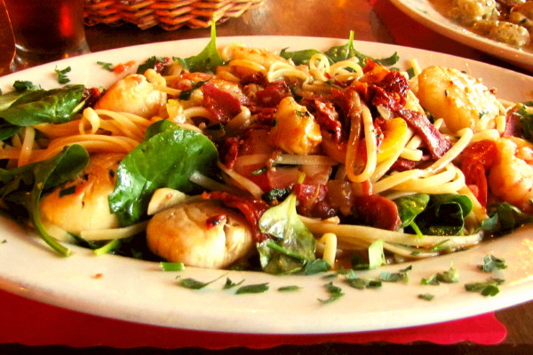 photo of pasta and seafood plate from Mezzo Mare, Hull, MA