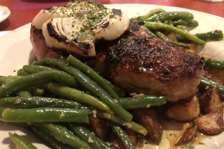 photo of porterhouse pork chops from Midway Restaurant, Dedham, MA