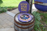 photo of cigarette receptacle at Moat Mountain Smokehouse and Brewing Company in North Conway, NH