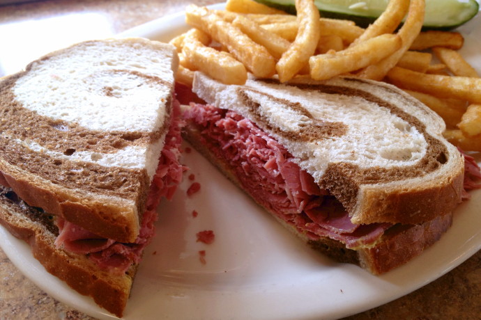 photo of a corned beef sandwich from Murray's Deli, Braintree, MA