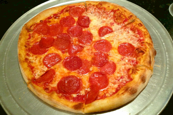 photo of a pepperoni pizza from Nana's Pizza, Everett, MA