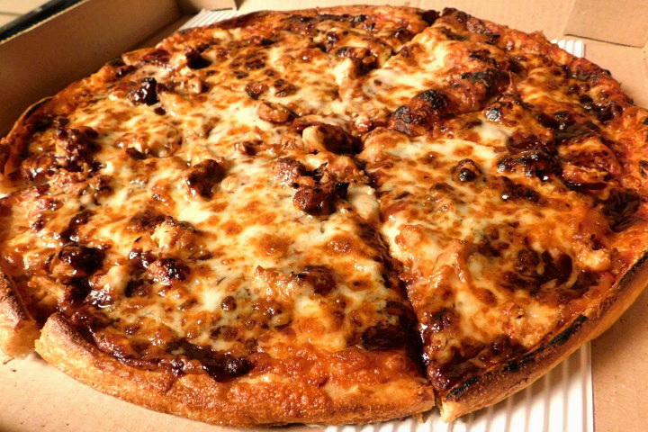 photo of BBQ chicken pizza from New London Pizza, Concord, MA