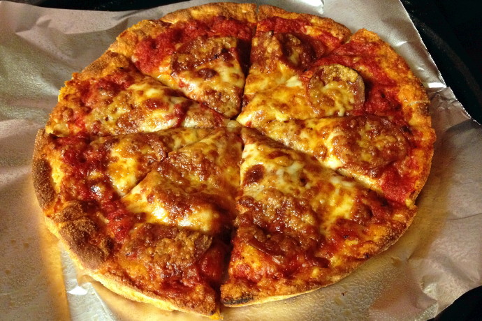 photo of pepperoni pizza from New London Pizza, Concord, MA