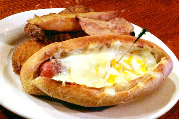 photo of a hot dog from R.F. O'Sullivan's, Somerville, MA