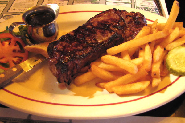 photo of open-faced steak sandwich from the Old Timer Restaurant, Clinton, MA