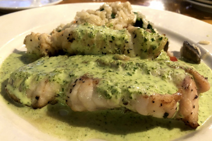 photo of pan-roasted monkfish from Out of the Blue, Somerville, MA