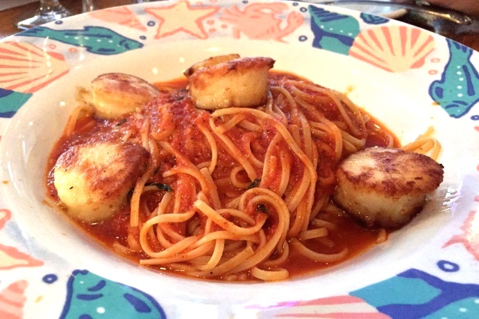 photo of pan-roasted sea scallops from Out of the Blue, Somerville, MA