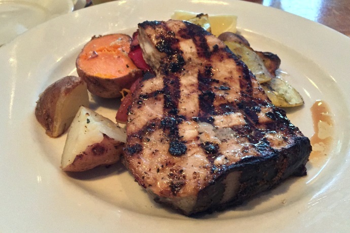 photo of grilled swordfish from Out of the Blue, Somerville, MA