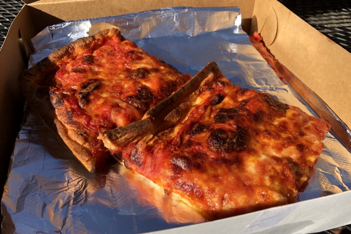 photo of pizza from Parziale's Bakery, Boston, MA