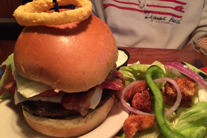 photo of a bacon cheeseburger from Pearl Street Station Restaurant, Malden, MA