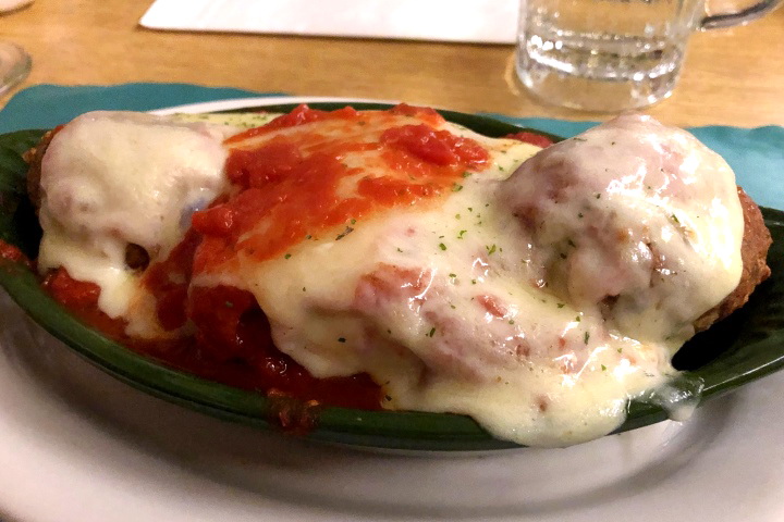 photo of lasagna from the Pleasant Cafe, Roslindale, MA