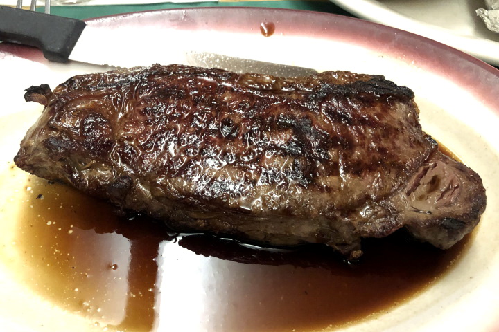 photo of sirloin steak from the Pleasant Cafe, Roslindale, MA