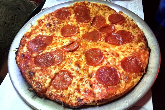 photo of pepperoni pizza from Poopsie's, Pembroke, MA