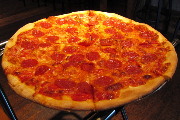 photo of pepperoni pizza from Ramunto's Brick and Brew Pizza, Bridgewater, VT