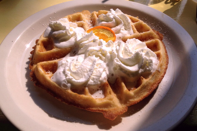 photo of a waffle from Renee's Cafe, Somerville, MA