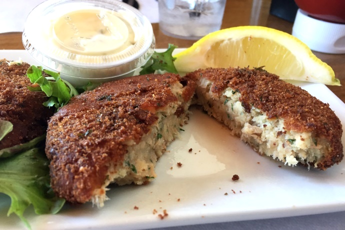 photo of fish cakes from Roy Moore's Fish Shack Restaurant, Rockport, MA