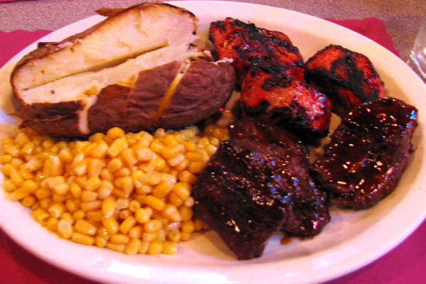 photo of pork tips and steak tips from Sadie's, Waltham, MA
