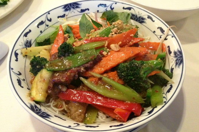 photo of vermicelli with beef from Saigon Restaurant, East Boston, MA (from hiddenboston.com)