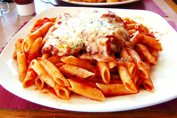 photo of veal parmigiana from the Salem Wood Cafe, Malden, MA