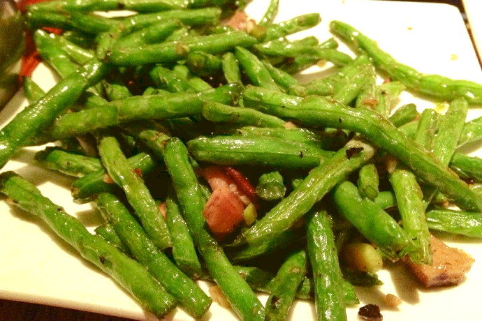photo of string beans in garlic sauce from Shanghai Gate, Allston, MA