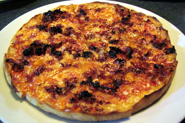 photo of bacon pizza (bar pizza) from Spencer's Pizza, Abington, MA