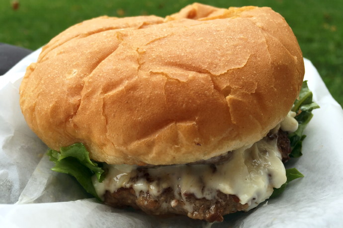 photo of double cheeseburger from Sullivan's, South Boston, MA