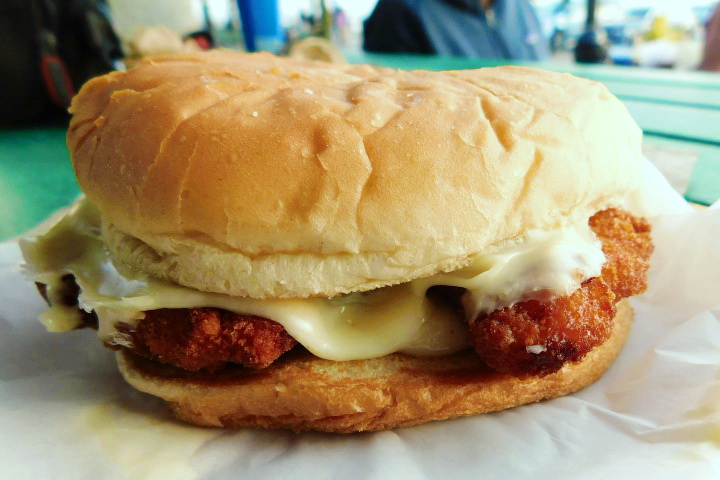 photo of fried chicken sandwich from Sullivan's, South Boston, MA
