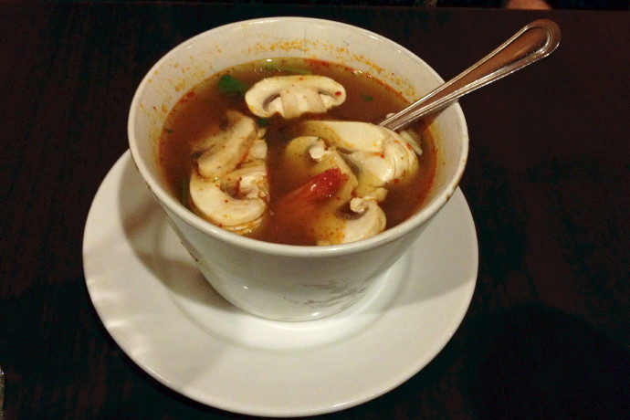 photo of tom yum soup from Sweet Ginger, Somerville, MA
