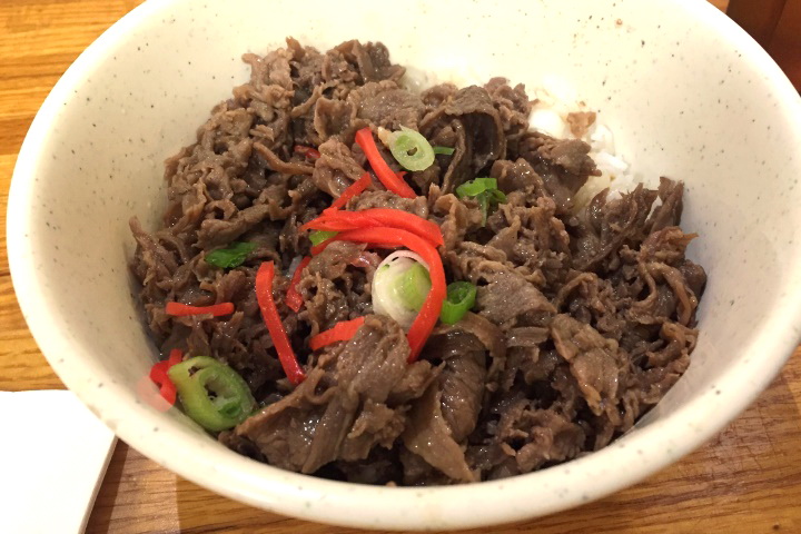 photo of sukiyaki beef donburi from Tampopo, Cambridge, MA