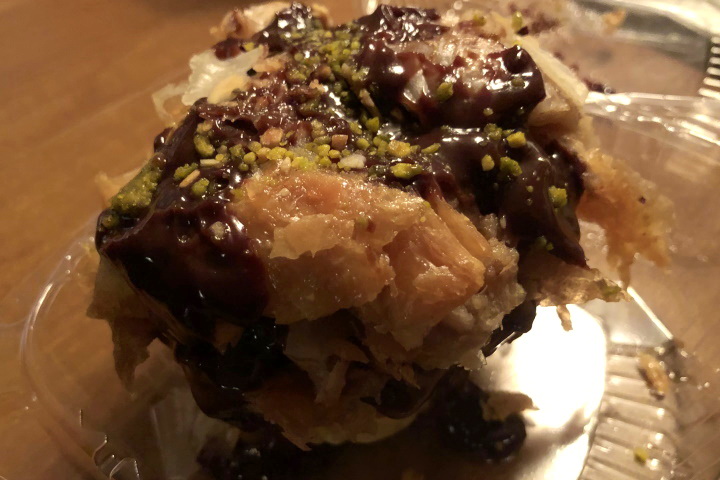 photo of baklava cheesecake from Taso's Euro-Cafe, Norwood, MA