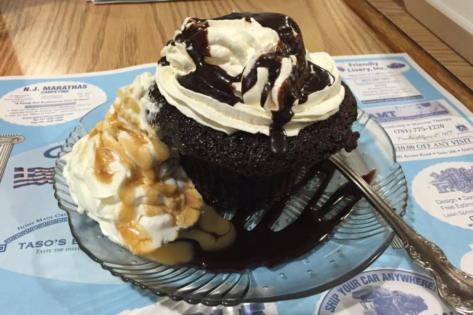 photo of chocolate cupcake from Taso's Euro-Cafe, Norwood, MA