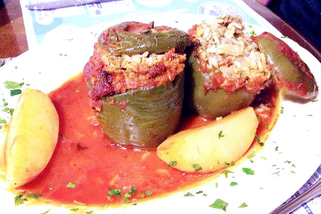 photo of stuffed peppers from Taso's Euro-Cafe, Norwood, MA