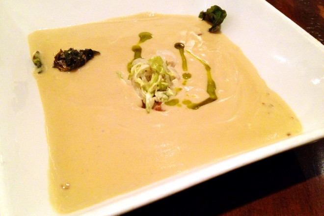 photo of sunchoke soup from Tastings Wine Bar and Bistro, Foxboro, MA