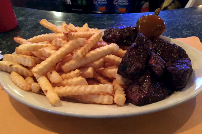 photo of steak tips from The Line, Everett, MA