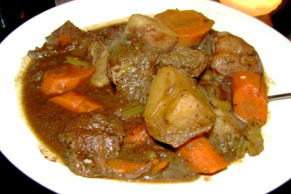 photo of beef stew from the Thirsty Scholar Pub, Somerville, MA