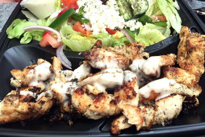 photo of chicken kabob plate from Tony's Clam Shop, Quincy, MA